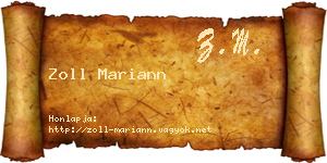 Zoll Mariann névjegykártya