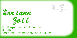 mariann zoll business card